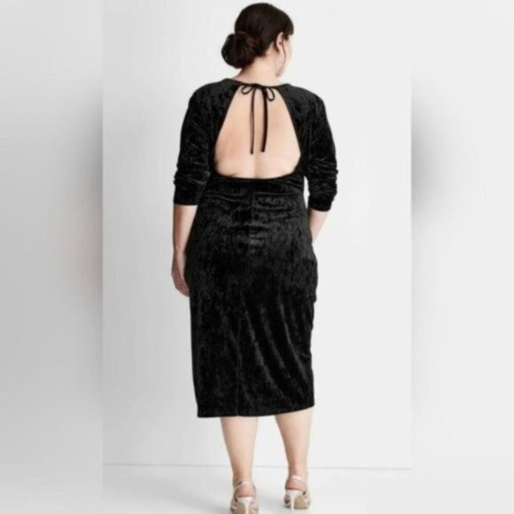 Kahlana Barfield Brown Future Collective Black Velvet Dress 1X - Picture 12 of 13